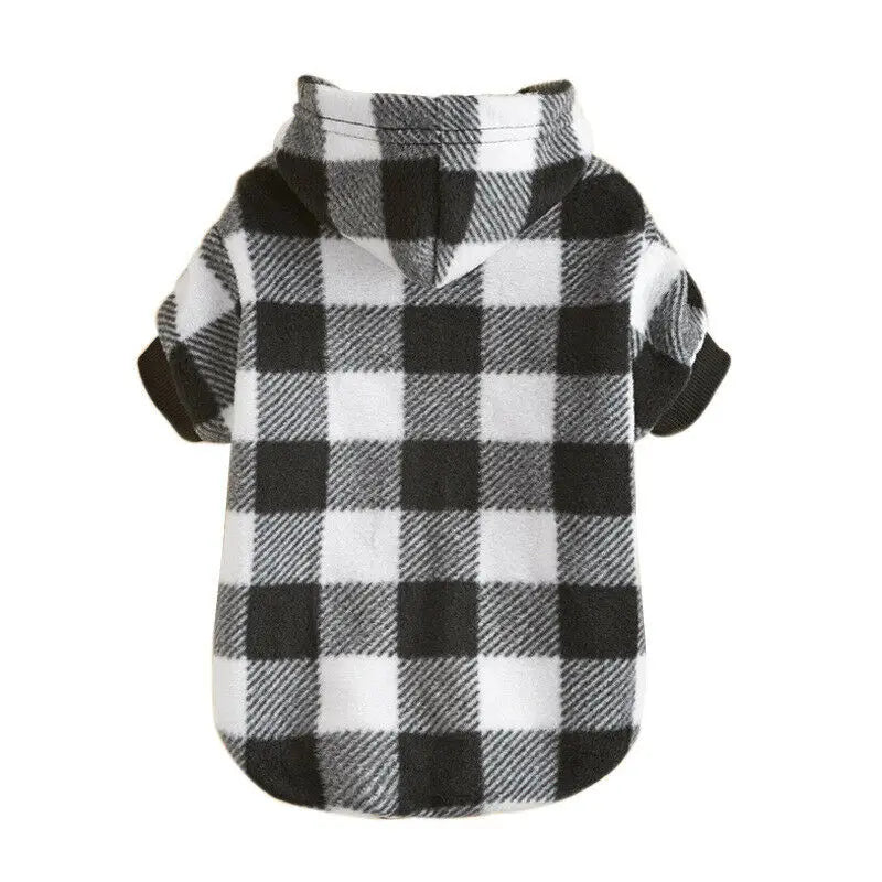 Plaid Winter Hoodie for Cats & Dogs - Warm Pet Jacket