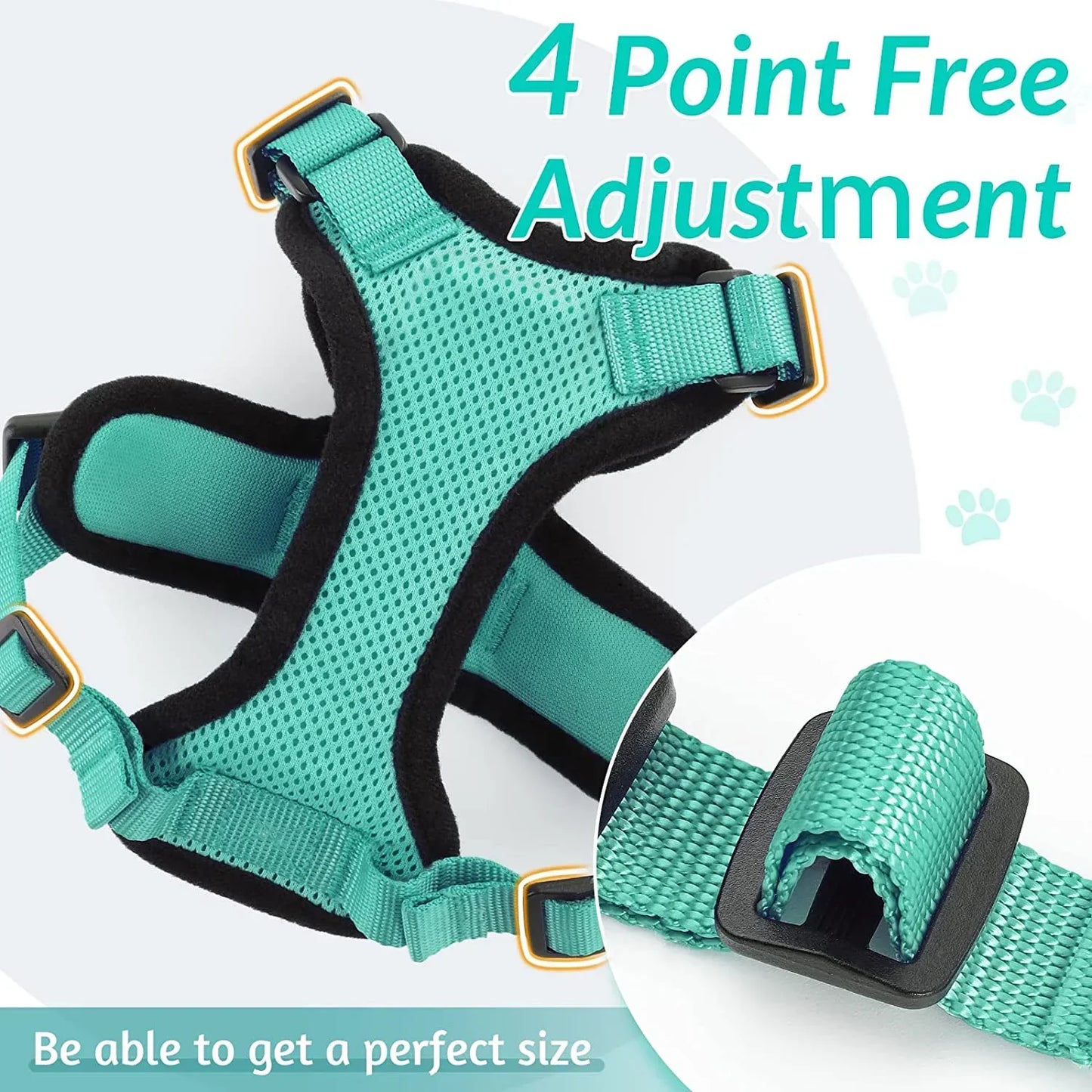 Escape-Proof Adjustable Cat Harness with Leash for Easy Control