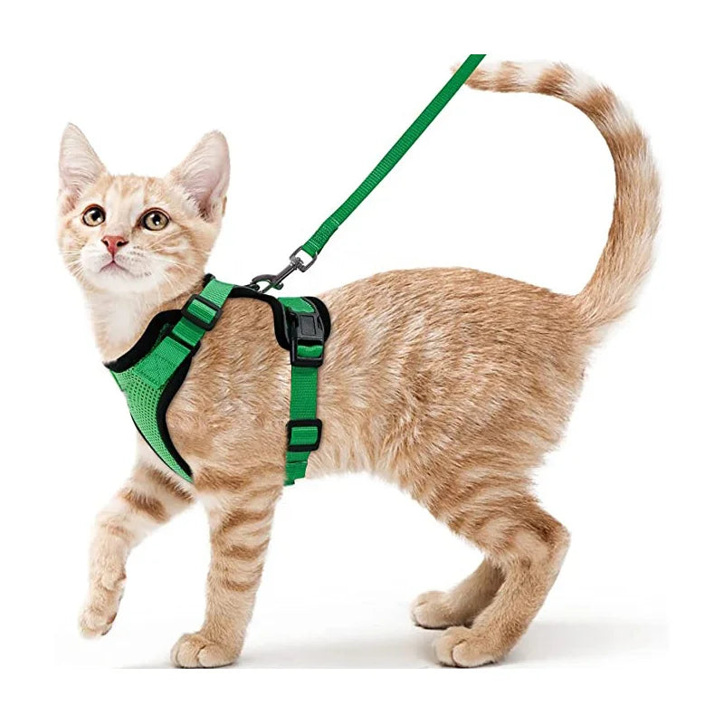 Escape-Proof Adjustable Cat Harness with Leash for Easy Control