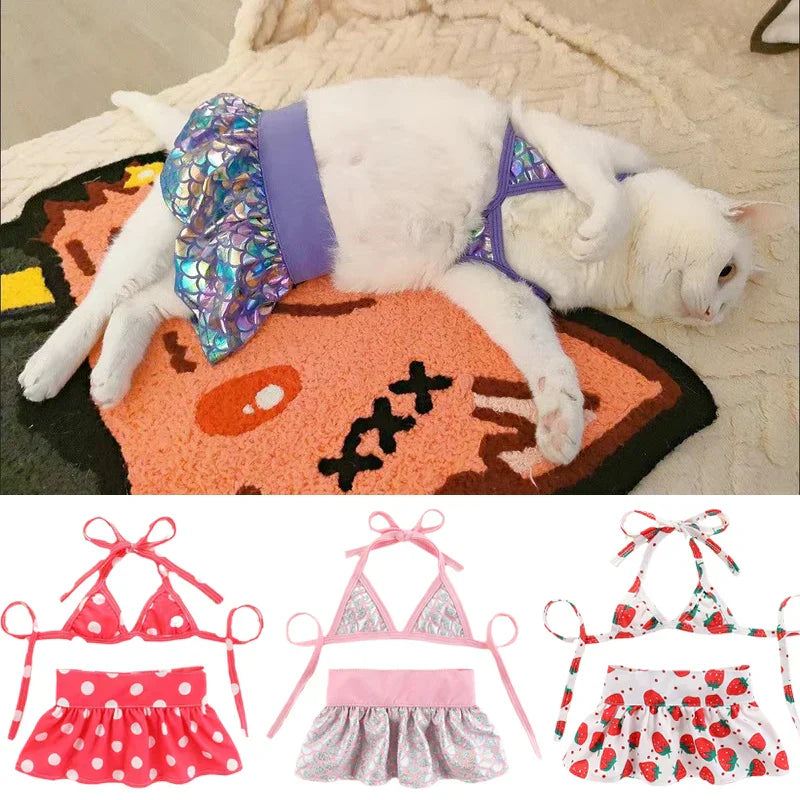 Summer Bikini Set for Cats & Small Dogs - Beach Swimsuit