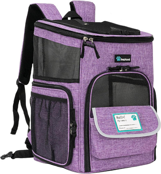Airline-Approved Cat Backpack Carrier for Small to Large Cats, Purple