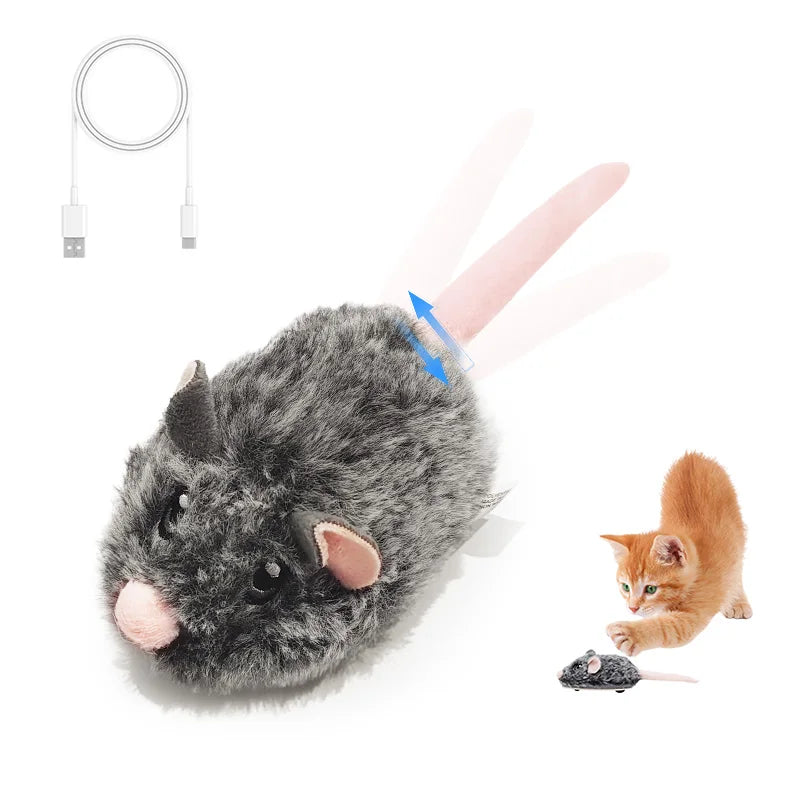 Interactive Rechargeable Motion Mouse Cat Toy with Realistic Sounds