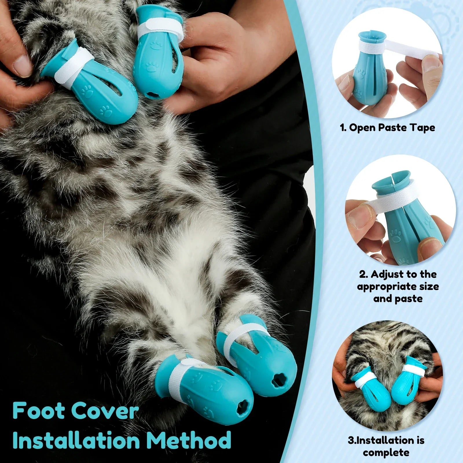 Cat Muzzle & Paw Shoes Set - Anti-Bite, Anti-Lick, Breathable