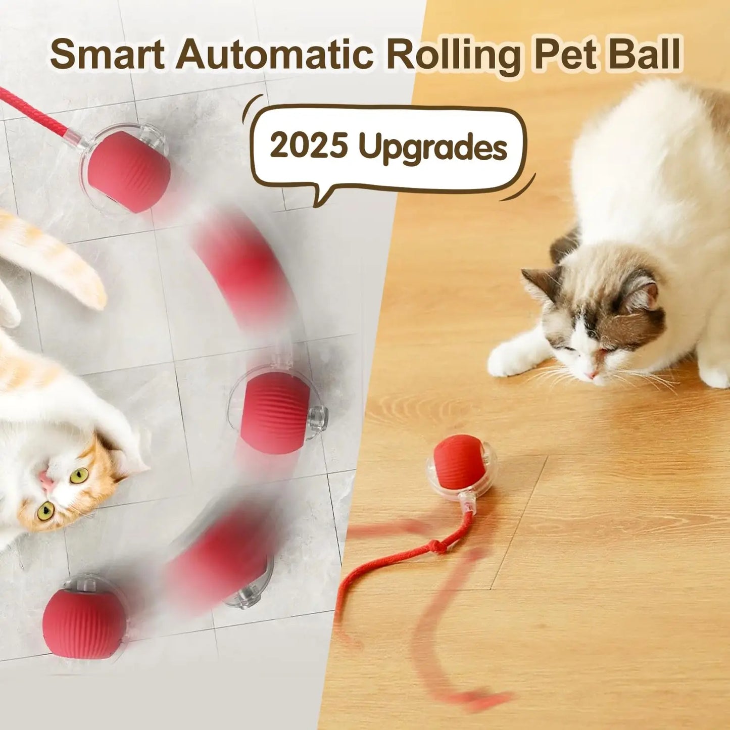 Rechargeable Interactive Cat Ball Toy - Automatic Rolling & Smart Mouse