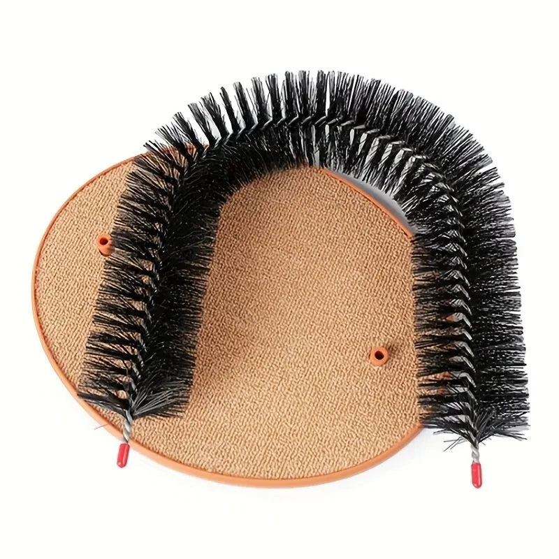 Self-Grooming Cat Toy Arch with Scratching Pad & Massage Brush