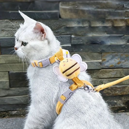Escape-Proof Adjustable Cat Harness & Leash Set