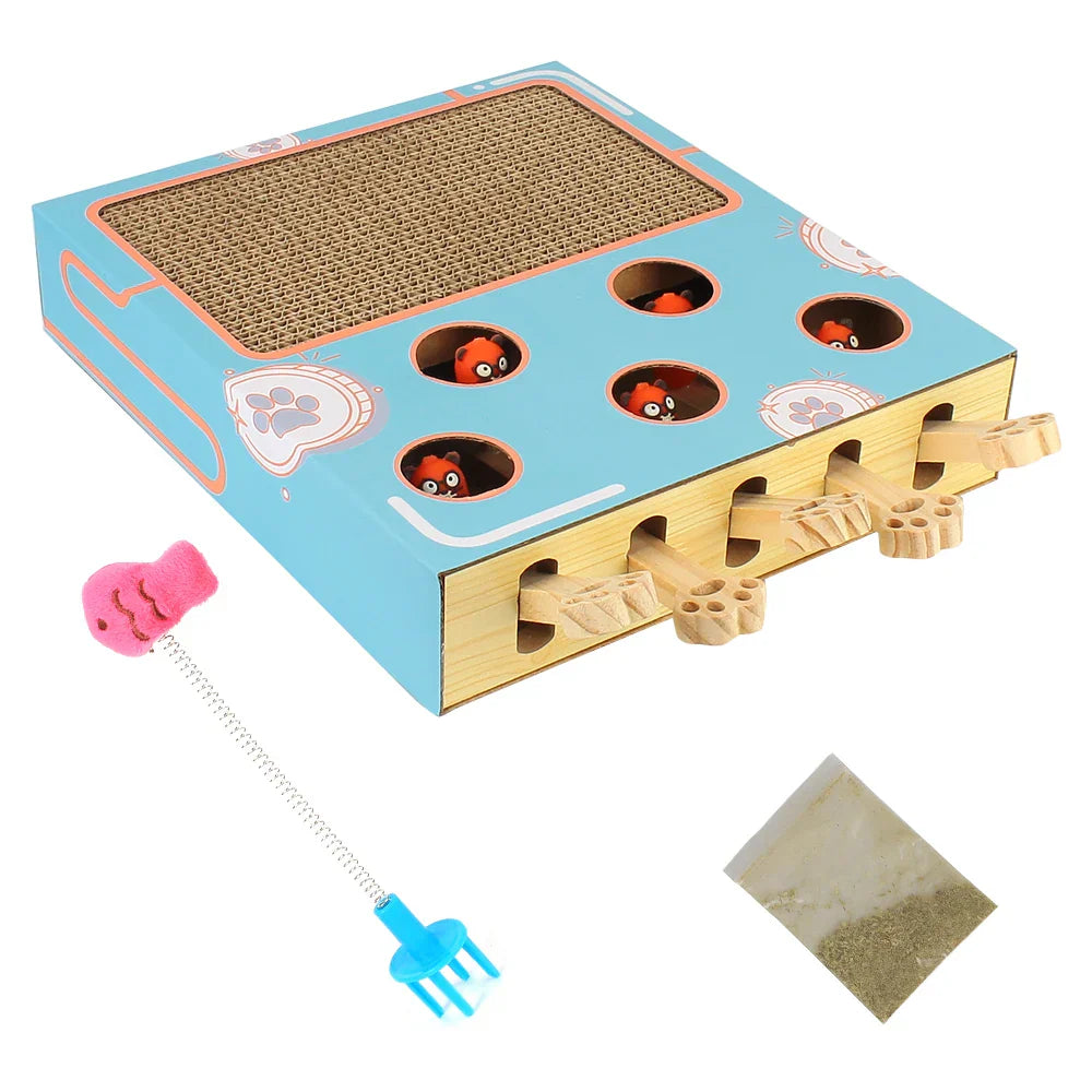 Interactive 3-in-1 Cat Maze Game with Scratcher & Hunt Toy