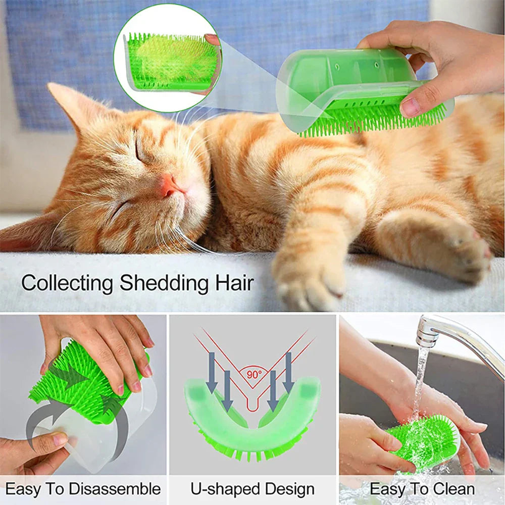 Cat Scratcher Massager & Grooming Brush - Hair Removal & Care