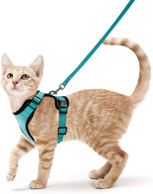 Escape-Proof Adjustable Cat Harness with Leash for Easy Control