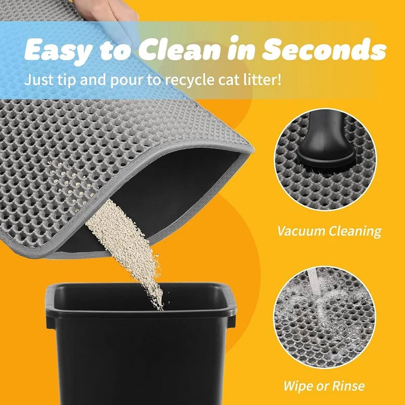 Double Layer Waterproof Cat Litter Mat - Non-slip & Washable