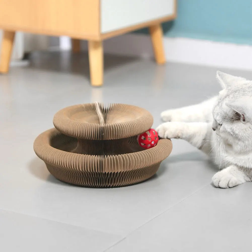 Interactive Cat Scratching Board - Accordion Toy & Claw Grinder