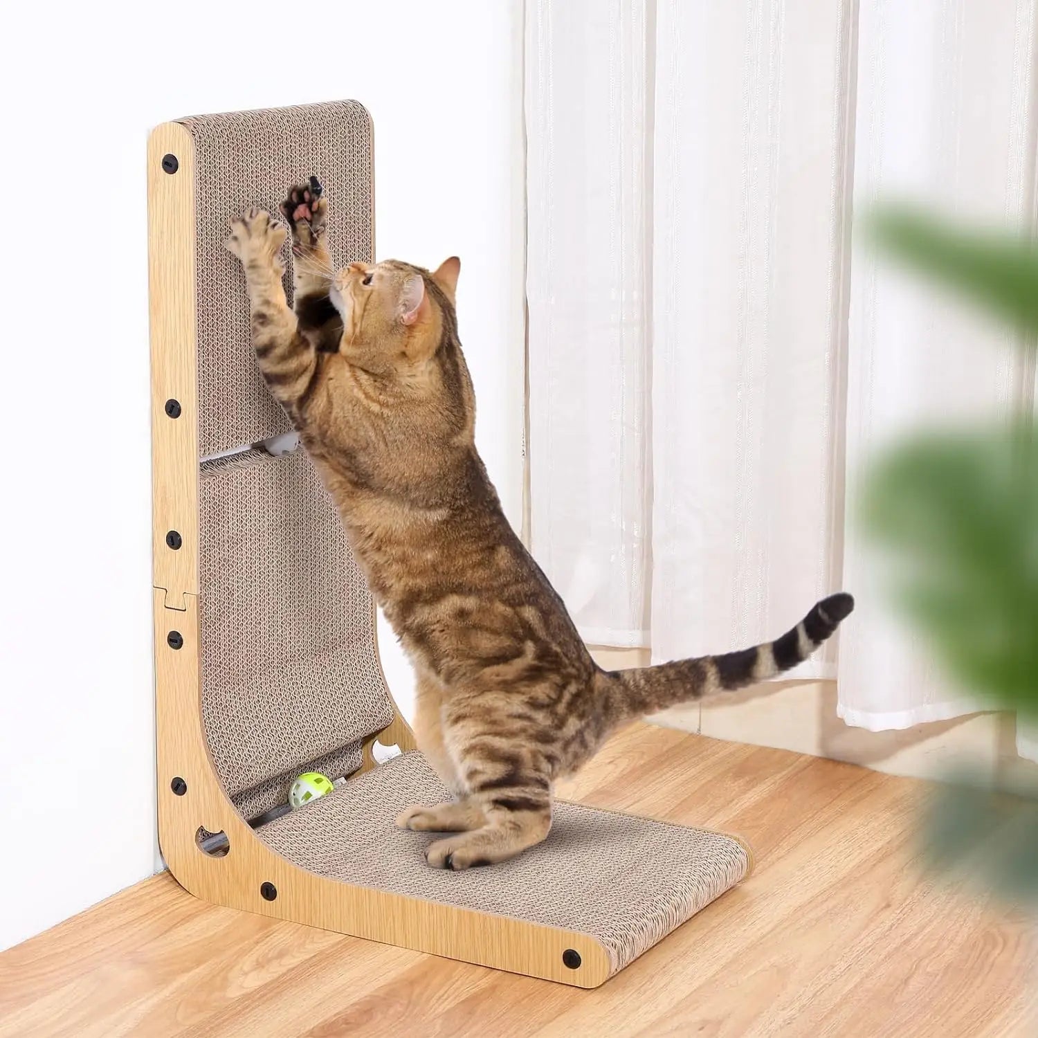23.6' L-Shaped Cat Scratcher: Durable Scratch Pad for Indoor Cats