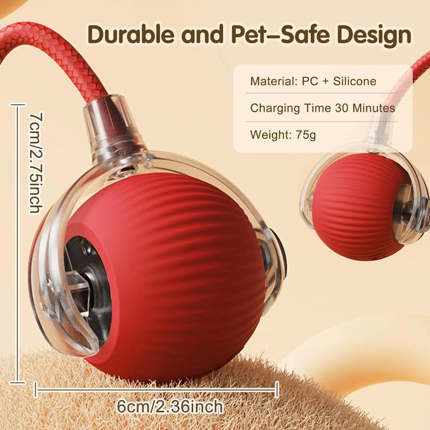 Rechargeable Interactive Cat Ball Toy - Automatic Rolling & Smart Mouse