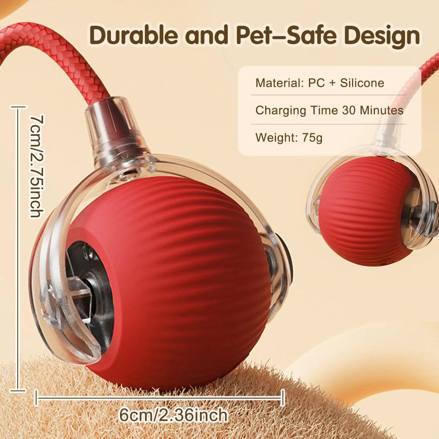 Rechargeable Interactive Cat Ball Toy - Automatic Rolling & Smart Mouse