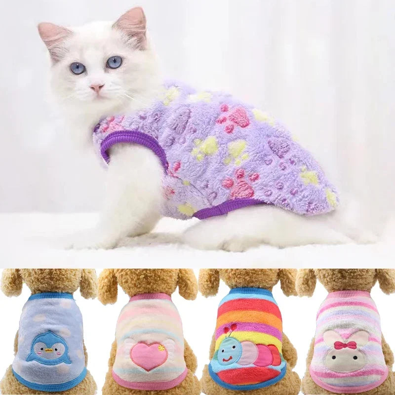 Fleece Winter Vest for Cats & Dogs - Warm Pet Sweater