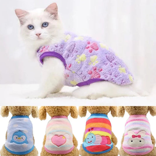 Fleece Winter Vest for Cats & Dogs - Warm Pet Sweater