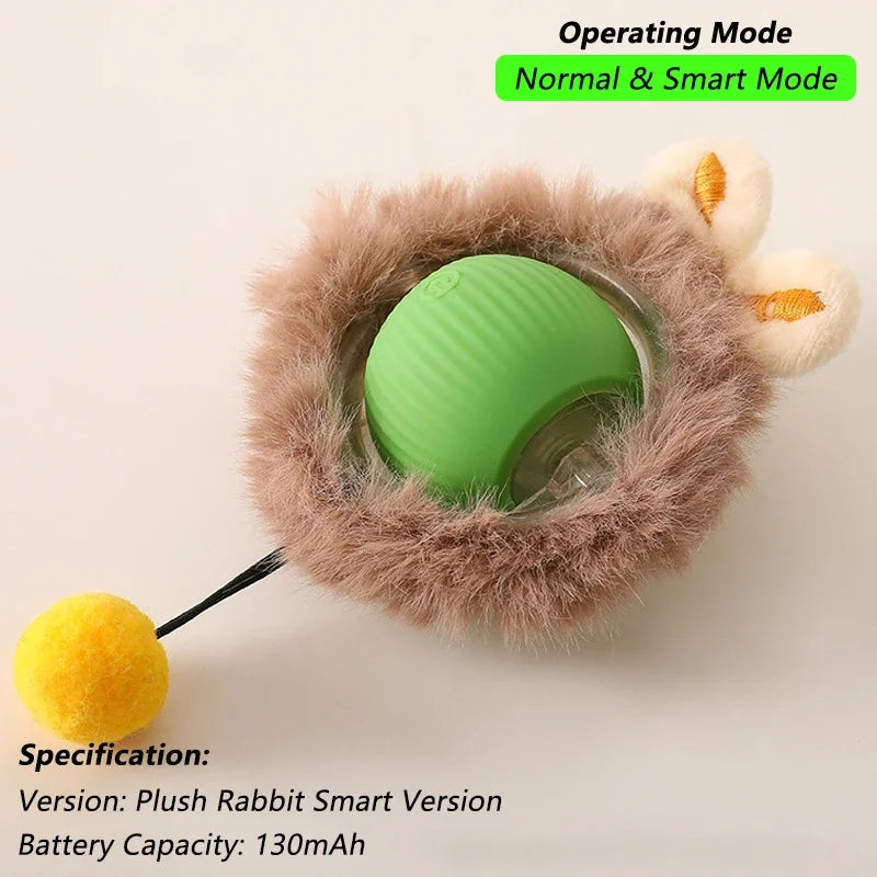 Rechargeable Interactive Cat Ball Toy - Automatic Rolling & Smart Mouse