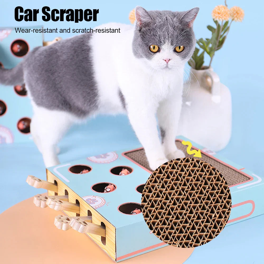 Interactive 3-in-1 Cat Maze Game with Scratcher & Hunt Toy