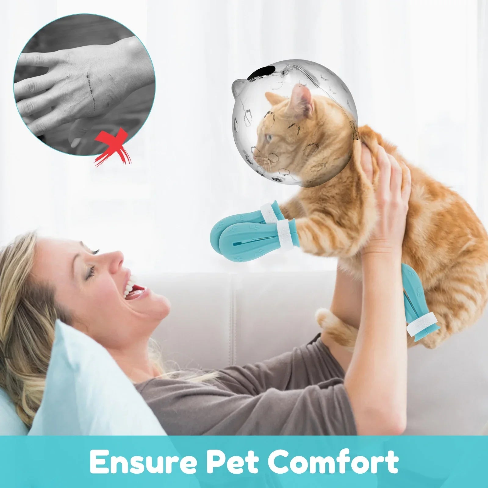 Cat Muzzle & Paw Shoes Set - Anti-Bite, Anti-Lick, Breathable