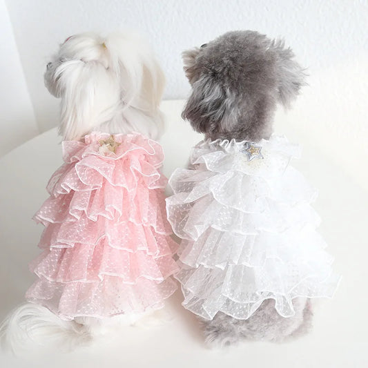 Star Wedding Dress for Cats & Dogs - Spring/Summer Pet Outfit