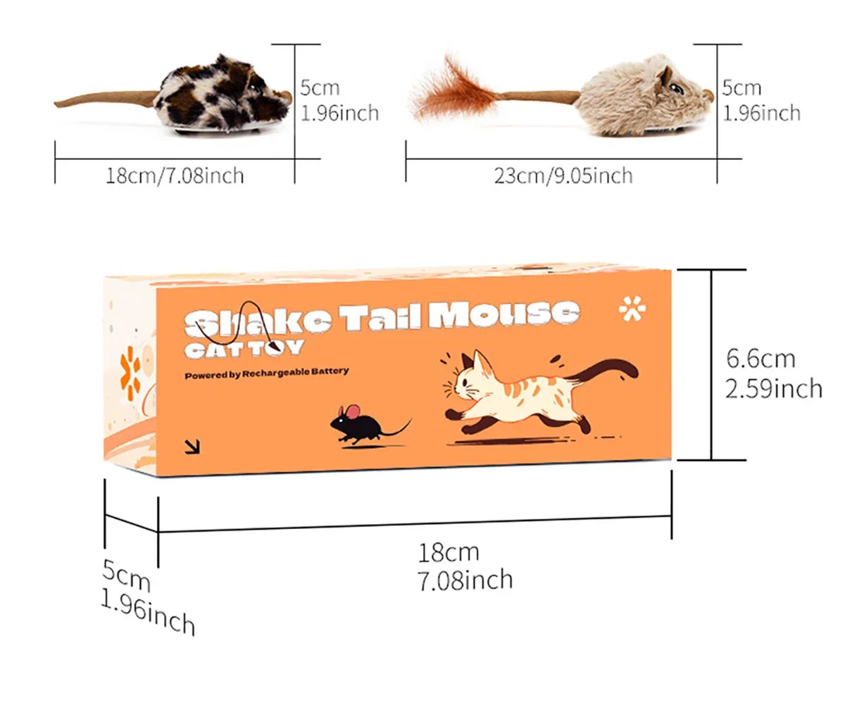 Interactive Rechargeable Motion Mouse Cat Toy with Realistic Sounds