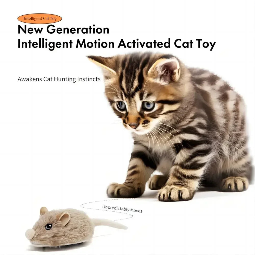Interactive Rechargeable Motion Mouse Cat Toy with Realistic Sounds