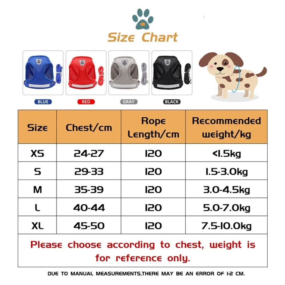 Adjustable Reflective Pet Harness & Leash - Escape Proof