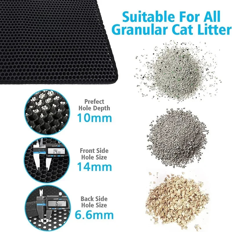 Double Layer Waterproof Cat Litter Mat - Non-slip & Washable