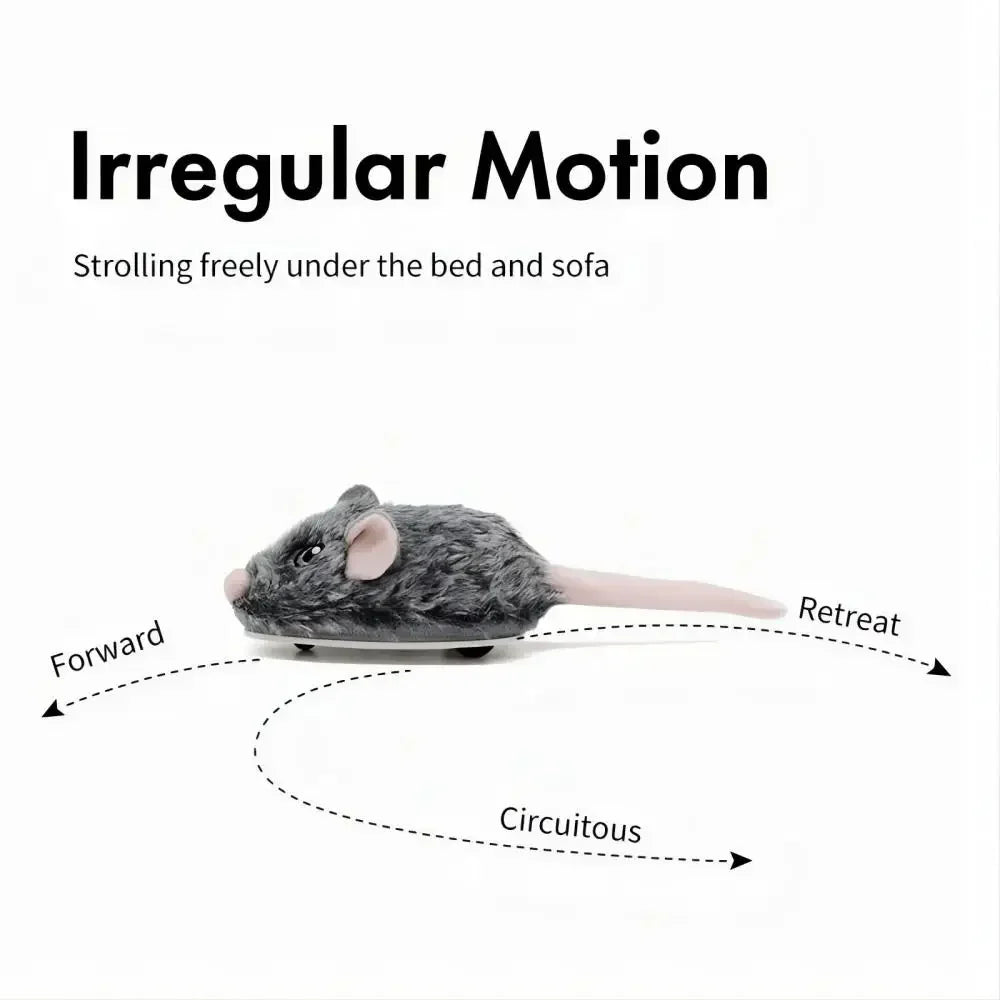 Interactive Rechargeable Motion Mouse Cat Toy with Realistic Sounds