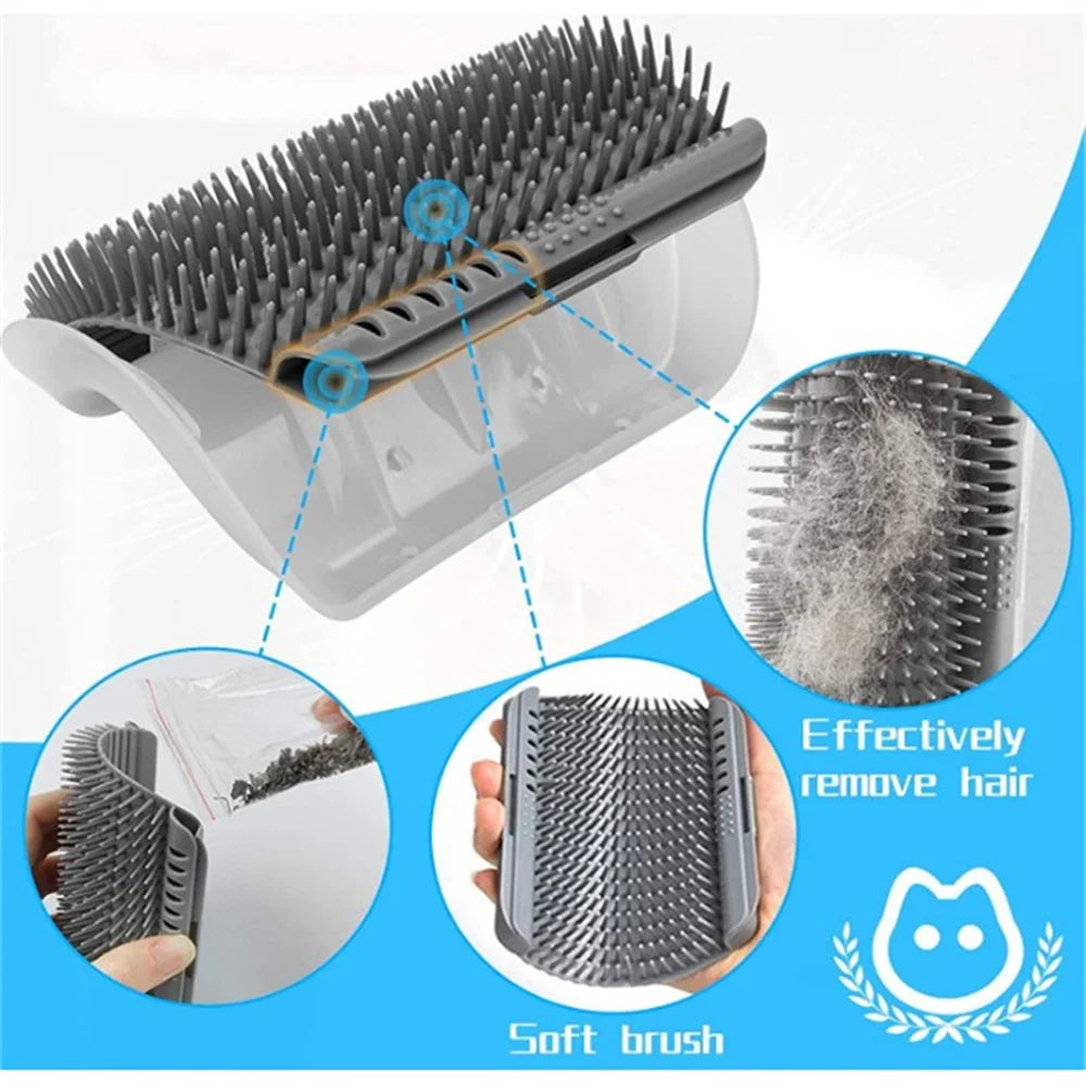 Cat Scratcher Massager & Grooming Brush - Hair Removal & Care