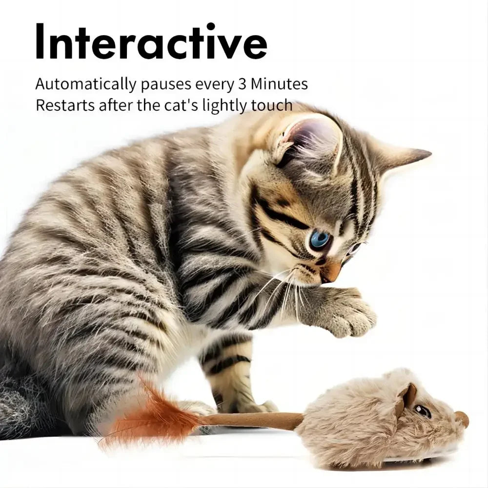 Interactive Rechargeable Motion Mouse Cat Toy with Realistic Sounds