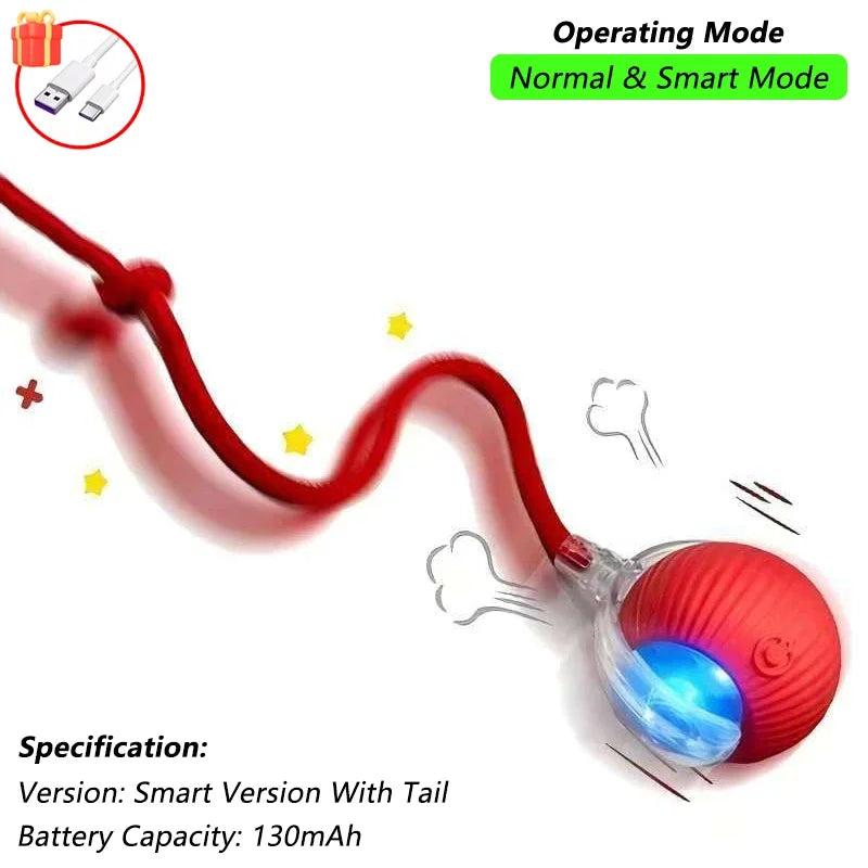 Rechargeable Interactive Cat Ball Toy - Automatic Rolling & Smart Mouse