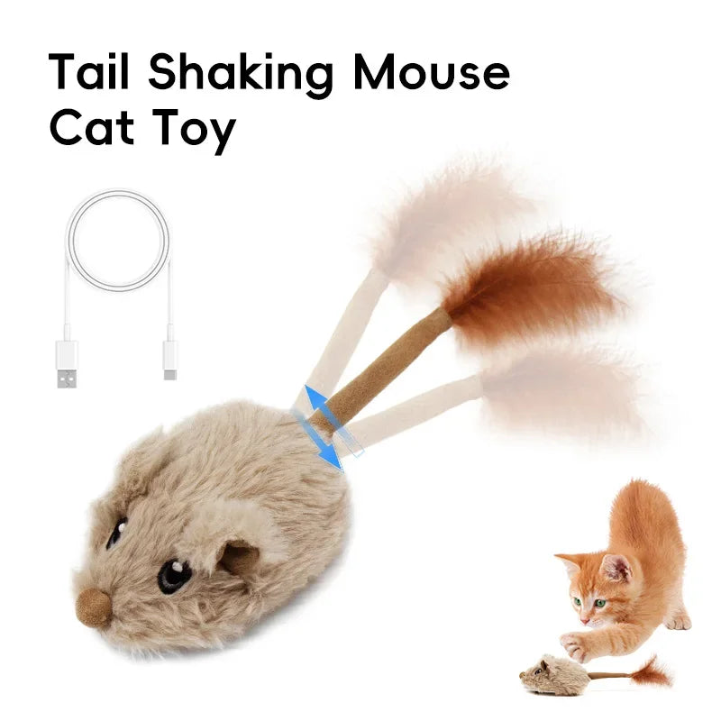 Interactive Rechargeable Motion Mouse Cat Toy with Realistic Sounds