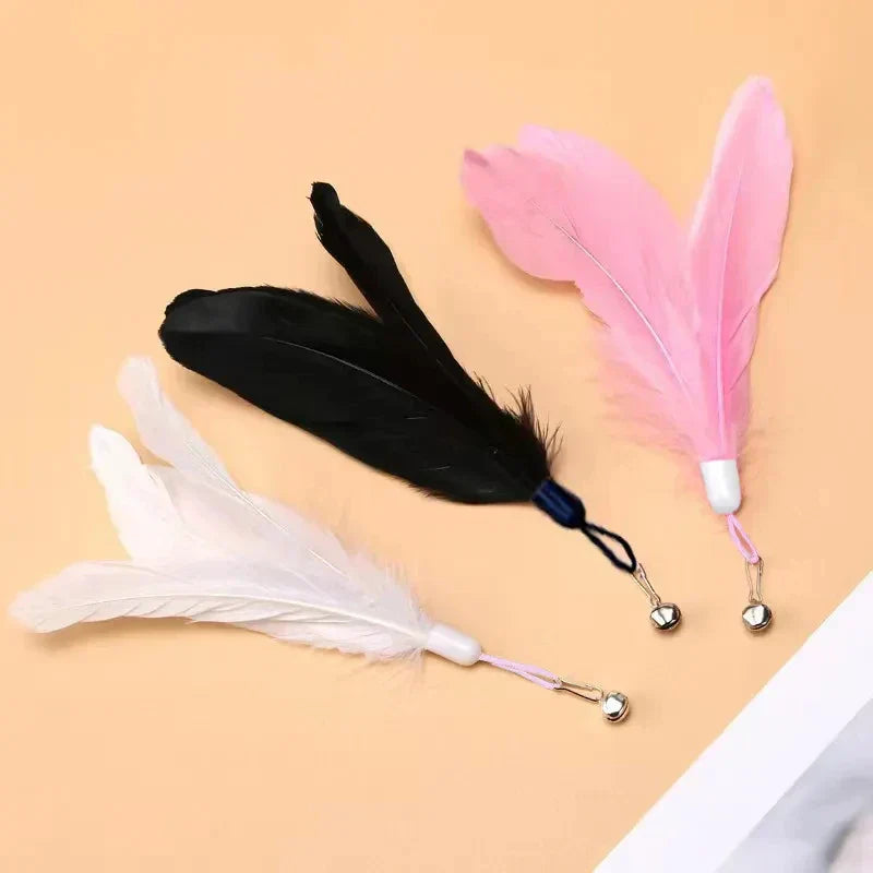 Interactive Feather Wand Cat Toy with Super Suction Cup