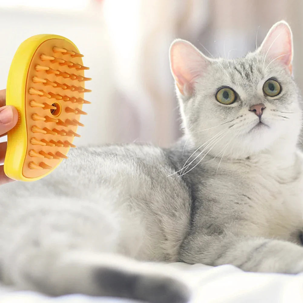 3-in-1 Cat Grooming Brush - Self-Cleaning & Hair Remover