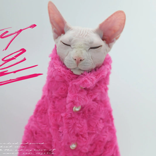 Warm Winter Clothes for Hairless Cats - Two-Layer Thick Apparel