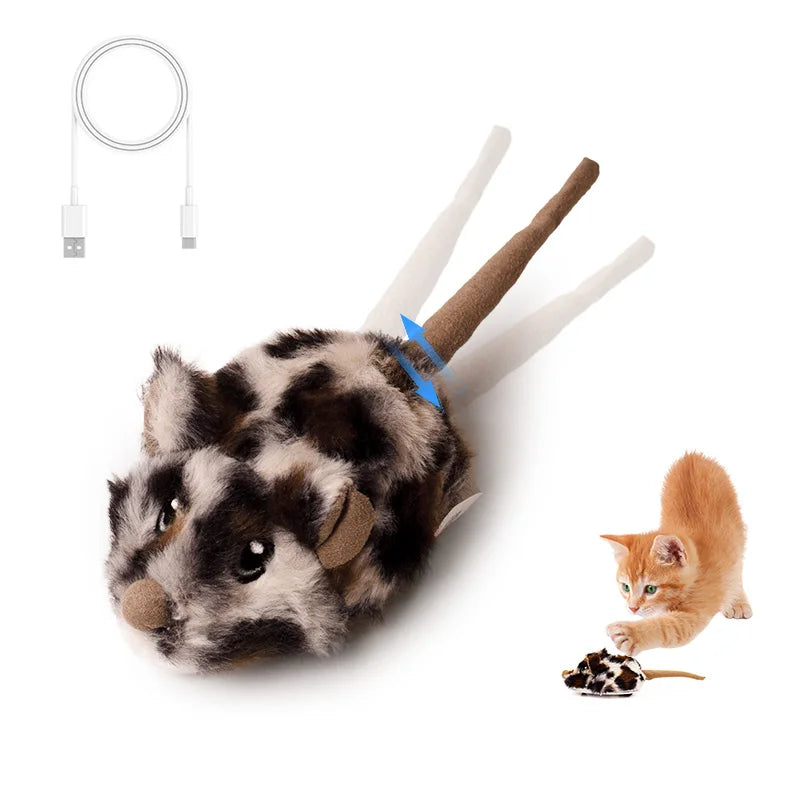 Interactive Rechargeable Motion Mouse Cat Toy with Realistic Sounds