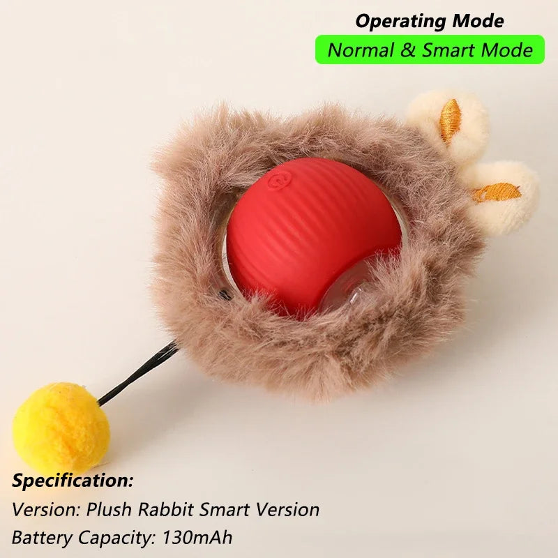 Rechargeable Interactive Cat Ball Toy - Automatic Rolling & Smart Mouse