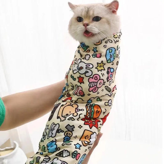 Self-Adhesive Pet Wrap for Cats & Dogs - Anti-Bite & Scratch Restraint