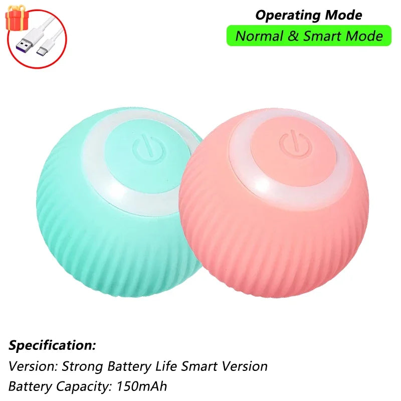 Rechargeable Interactive Cat Ball Toy - Automatic Rolling & Smart Mouse